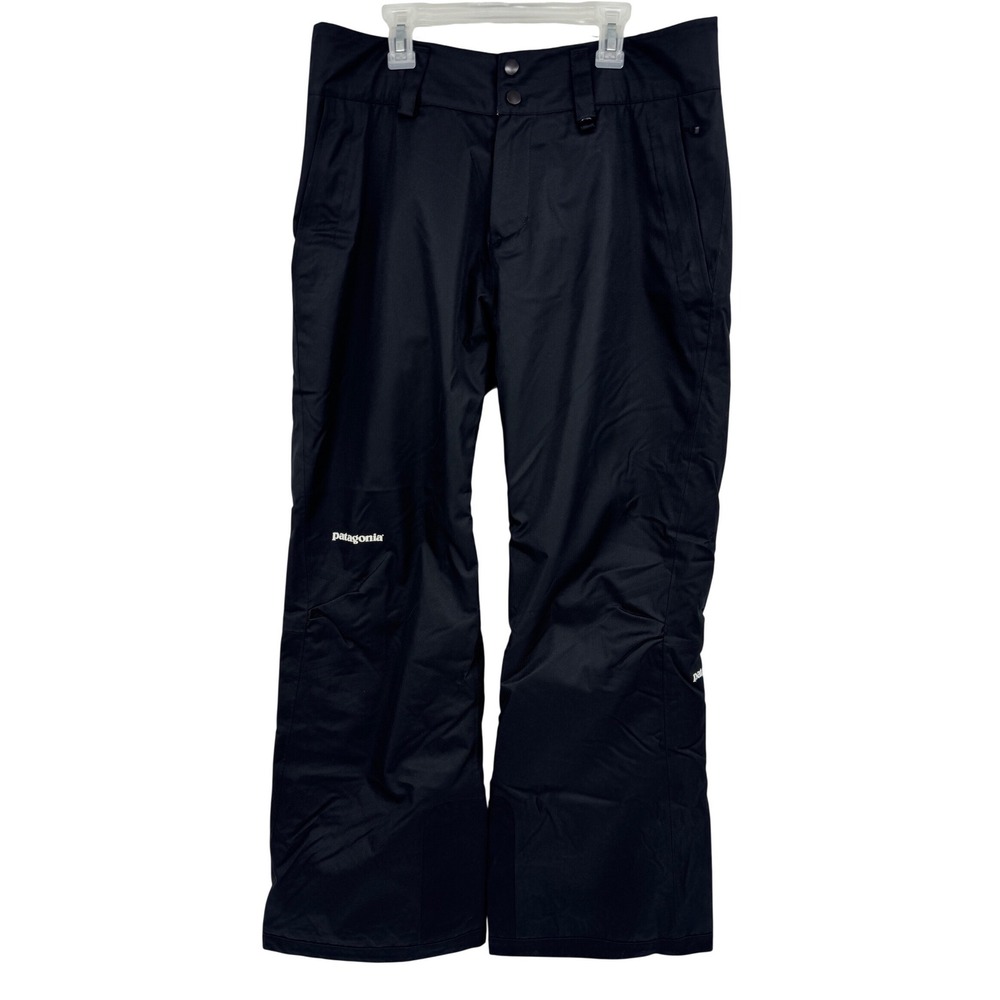 Patagonia H2No Insulated Snow Pants Womens Large Black Ski Snowboard Herringbone